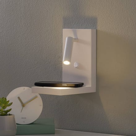 Mantra Iluminación Zanzibar LED wandlamp met leeslampje, wit