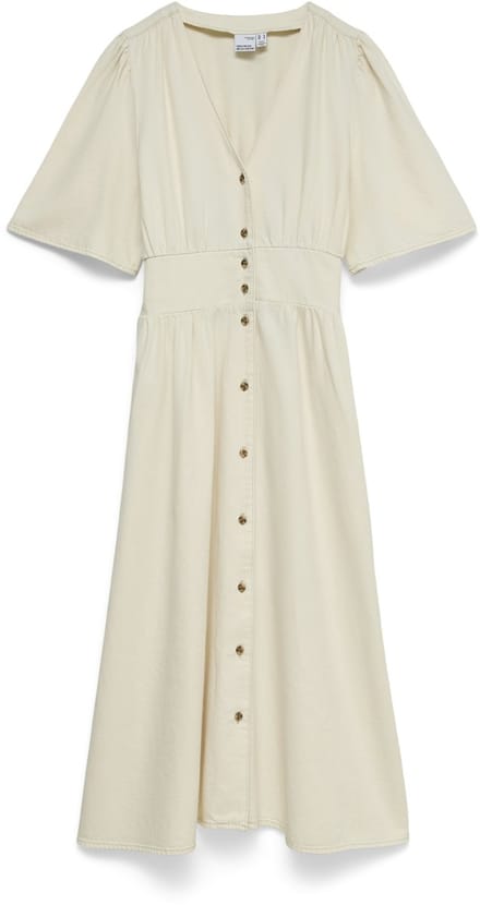 VERO MODA - VMMELANEY BLK 2/4 V-NECK DENIM DRESS - Dames - Mini jurken