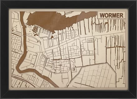 Houten stadskaart van Wormer