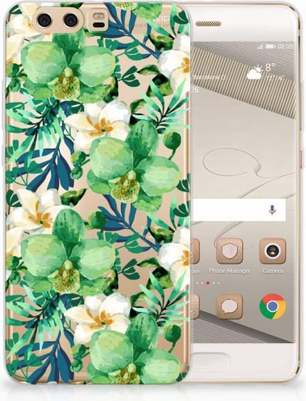 Huawei P10 Plus TPU Case Orchidee Groen