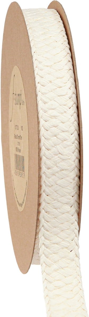 Cadeaulint Crème Gevlochten Papieren Lint 20mm 10m