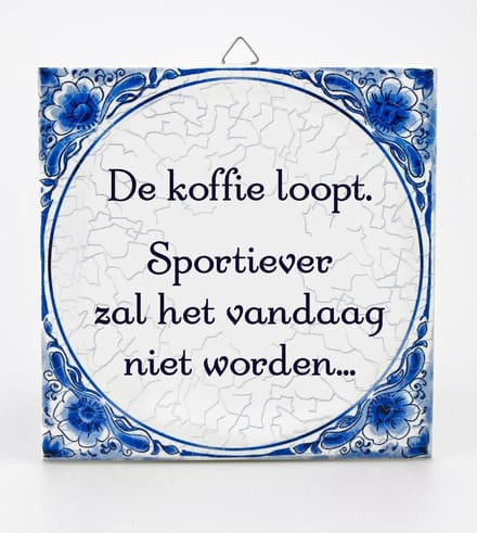 Tegels delfts blauw - De koffie loopt