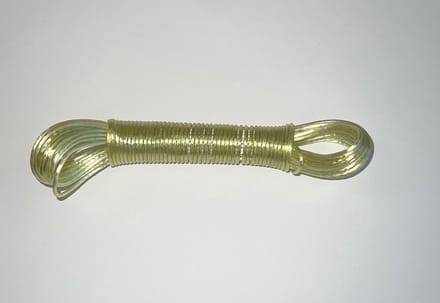 Waslijn - Waslijndraad - Drooglijn - 20 Meter - 2.4 mm staalkern - Licht Geel