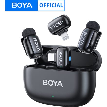 BOYA Mini Draadloze Lavalier Microfoon voor iPhone, iPad, Android, Type-C Telefoon, Live-uitzending, Audio- en Video-opname, Vlog 12-Ltg-C-Gift