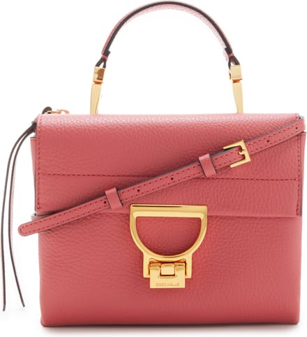COCCINELLE Leren Schoudertas Avondtas Arlettis Handbag Grainy Leather Pot Lichtrood