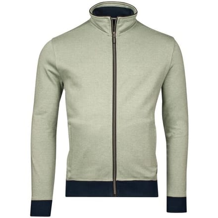 Baileys Vest Sweat Cardigan Zip Yarn Dyed Jacquard Doubleface Interlock Pastel Groen / male