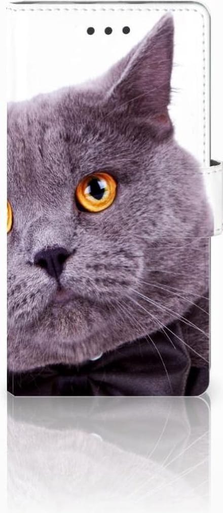 Huawei Ascend P8 Lite Telefoonhoesje met Pasjes Kat