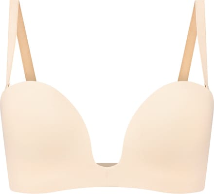 Diep uitgesneden strapless bh, beige XXL