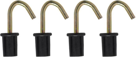 ProPlus Tentdoppen met ronde haak - metaal - Ø 22 mm - zwart - set van 4