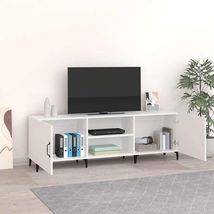 vidaXL - Tv-meubel - 150x30x50 - cm - bewerkt - hout - wit