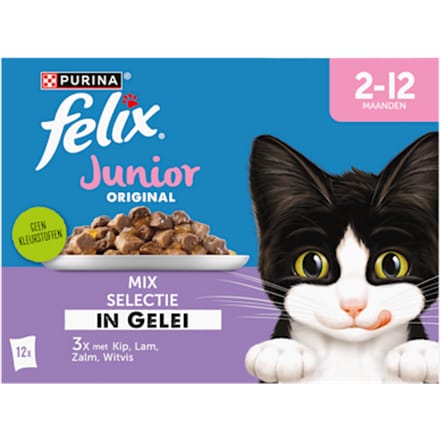 Felix Original Pouch in Gelei Junior Mix 12 stuks