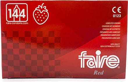 Faire Red condooms - aardbeiensmaak - 144 stuks