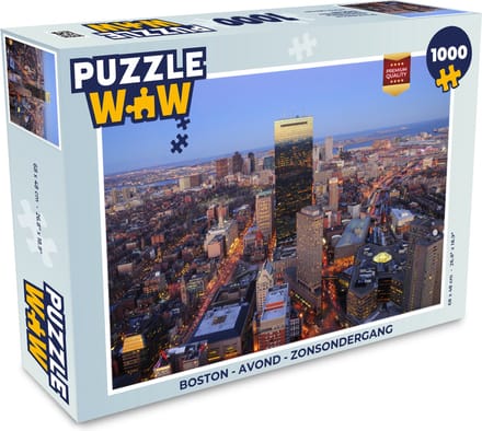 Puzzel Boston - Avond - Zonsondergang - Legpuzzel - Puzzel 1000 stukjes volwassenen