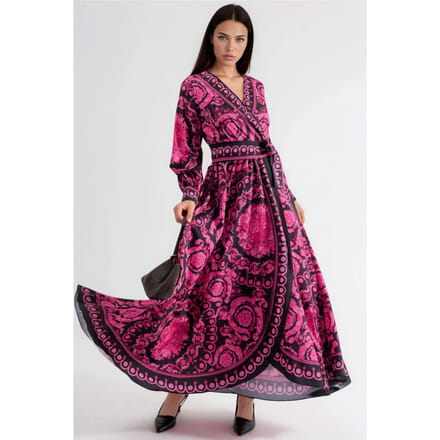 Bloemenstrik Detail Midi Jurk