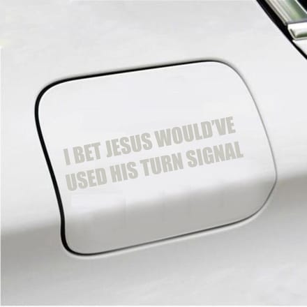 Bumpersticker - I Bet Jesus - 3,5 X 14,8 - Zilver