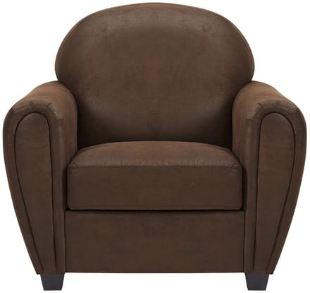 Vente-unique Clubfauteuil in microvezel met verouderde lederlook VICTORY III