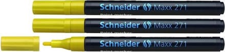 Schneider lakmarker - Maxx 271 - lijnbreedte 1-2 mm - geel - 3 stuks - verfstift - S-127105-3