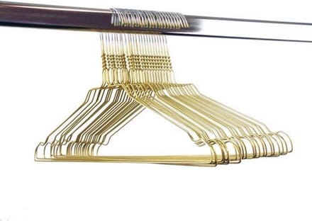 20 stuks / Kledinghanger / Draadhanger / Stomerijhanger / Goud