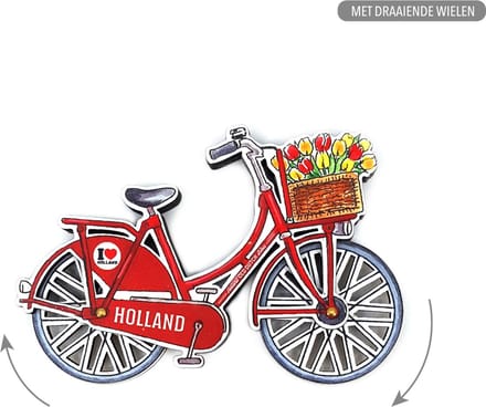MDF Holland Fiets Rood Draaiende Wielen