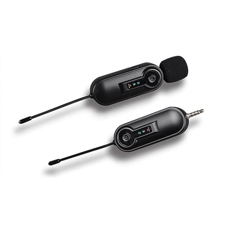 UHF draadloze microfoon Clip-on microfoon 50M effectieve transmissie Ingebouwde batterij 3,5 mm TRRS-stekker zwart