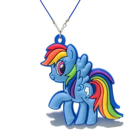 Kinderketting rubber met unicorn my little pony blauw