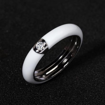 Creatieve Ring voor Dames Europees en Amerikaans Retro Gekleurde Emaille Ring Verguld Minimalistisch No. 9 white
