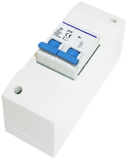 Dubbelpolige zekeringautomaat 10A m module