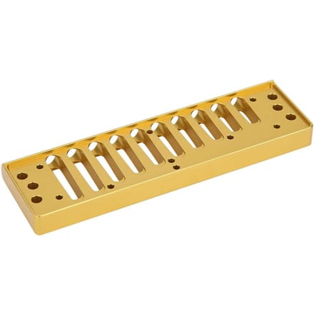 Mondharmonica Kam 10?Gaten Blues Harp Kam Onderdeel voor HOHNER SP20 Aluminiumlegering Mondharmonica AccessoireGoud yellow