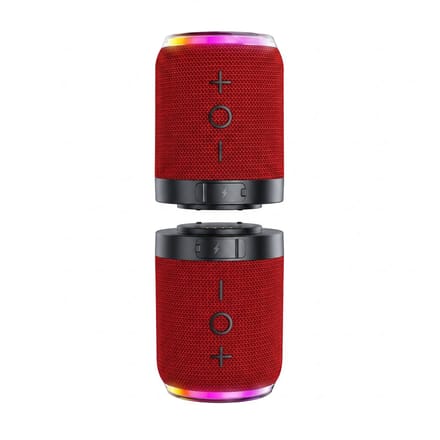 Ryoudavell - 2-in-1 Magnetische Bluetooth Speaker - Splitsbare Draadloze Luidspreker - Bluetooth 5.4 & TWS - RGB LED Verlichting - 2000mAh Batterij - Rood