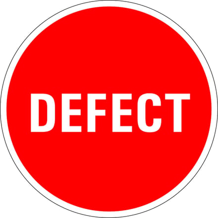 Defect sticker op vel 20 mm - 36 per kaart