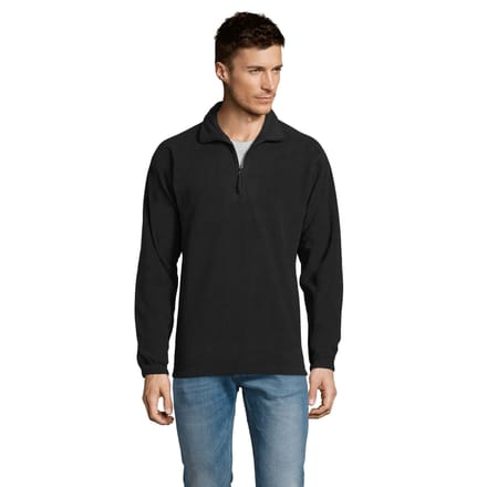SOLS Volwassen uniseks Ness Half Zip Fleece Top (Zwart)