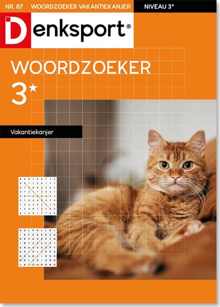 Denksport Puzzelboek Woordzoeker 3* vakantiekanjer, editie 87