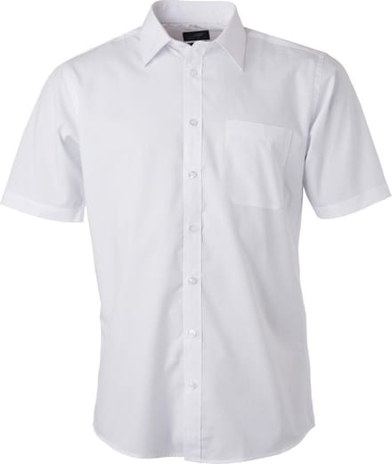 Daiber Herenshort Poplin Shirt met korte mouwen (Wit)