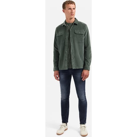 No Excess Overshirt Buttons Twill Dark Green Größe: M | Casual hemden Outlet | Herren | Grün