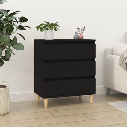 vidaXL - Dressoir - 60x35x70 - cm - bewerkt - hout - zwart