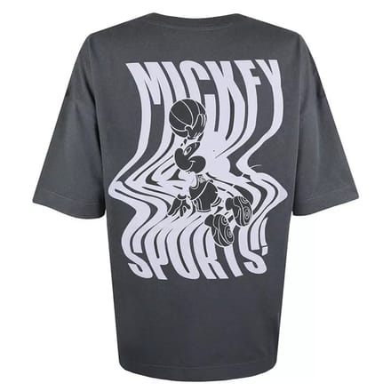 Disney Dames/dames Mickey Mouse Wave Oversized T-shirt (Donker houtskool)