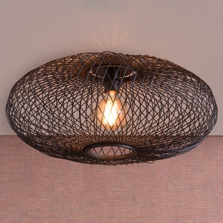 GOOD&MOJO Plafonniere Cango - Bamboe Zwart - Ø60cm - Scandinavisch,Bohemian