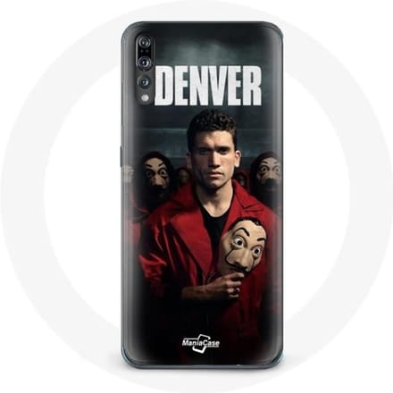 Coque pour Huawei P20 - La Casa De Papel - Denver Masque - Souple - Noir - Mixte