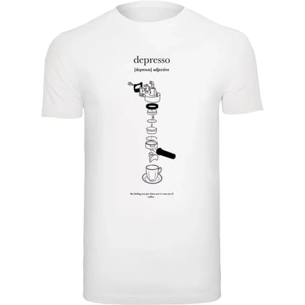Mister Tee - Depresso Round Neck Heren Tshirt - S - Wit