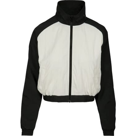 Urban Classics - Raglan Crinkle Batwing Jacket - S - Zwart/Wit