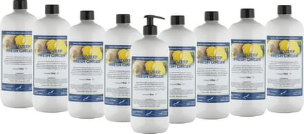 Handzeep Fresh Ginger 1 liter - met gratis pomp - set van 5 stuks - Voordeelverpakking