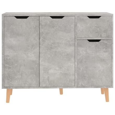 vidaXL - Dressoir - 90x30x72 - cm - bewerkt - hout - betongrijs