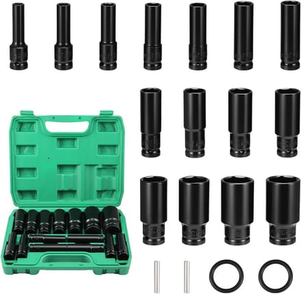 Slagmoerenset - Dopsleutelset - Autoreparaties - Chroom-vanadium-staal - 8-32 mm