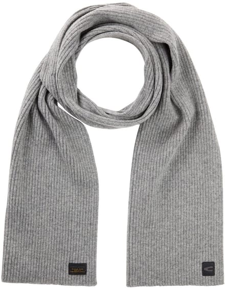 camel active Gebreide sjaal van pure lamswol - Maat menswear-OS - Steengrijs