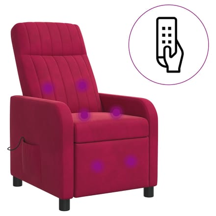 vidaXL - Massage - Relaxstoel - Wijnrood - fluweel