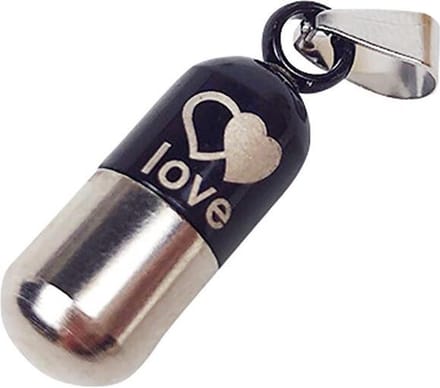 Finnacle - Adreskokertje voor Honden - Metaal - Met Liefdevolle Hartjes en Love Tekst - Zwart/Zilver