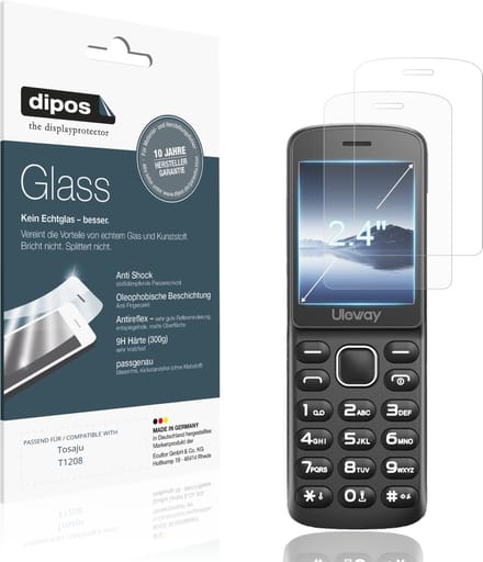 dipos – 2x Matte Pantserfolie geschikt voor Tosaju T1208 | 9H Screenprotector