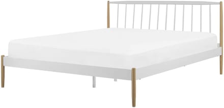 MAURS - Tweepersoonsbed - Wit - 160 x 200 cm - Metaal