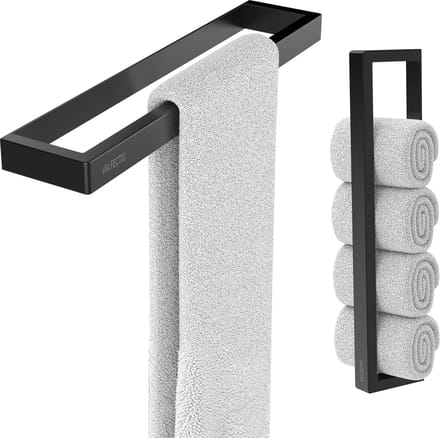 Via Fectio® Handdoekhouder 30 cm Zelfklevend - Mat Zwart - Handdoekrek