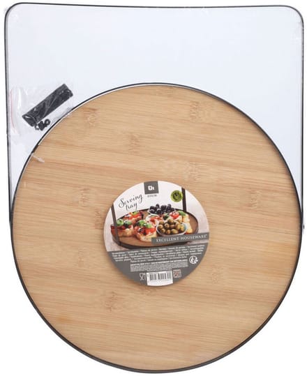 Excellent Houseware serveerplateau bamboe met handvat - duurzaam dienblad.